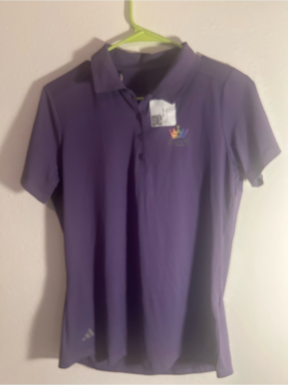 adidas Girls' Purple Polo Shirt with Crown Logo
